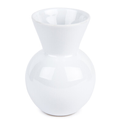 StarDeco Keramická váza bílá, 18 cm