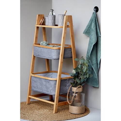 Wenko Bambusz polc 1 polccal és 2 kosárral Bahari, 91 x 34 x 44 cm