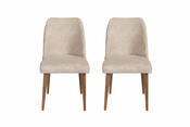 Sada jídelních židlí Nova Cream and Walnut, 2 ks