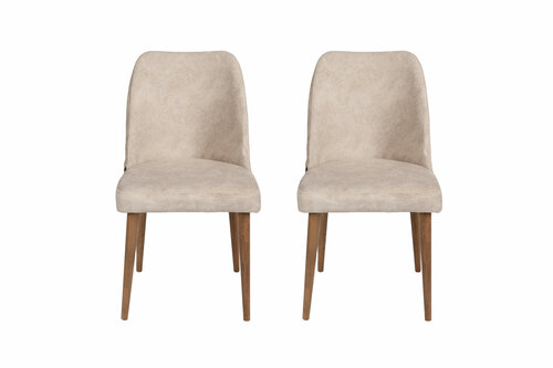 Súprava jedálenských stoličiek Nova Cream and Walnut, 2 ks