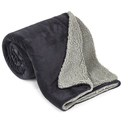 4Home gyapjú hatású pléd világosszürke/antracit, 150 x 200 cm