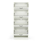 Výklopný botník se 4 přihrádkami COMPACT White, bílá