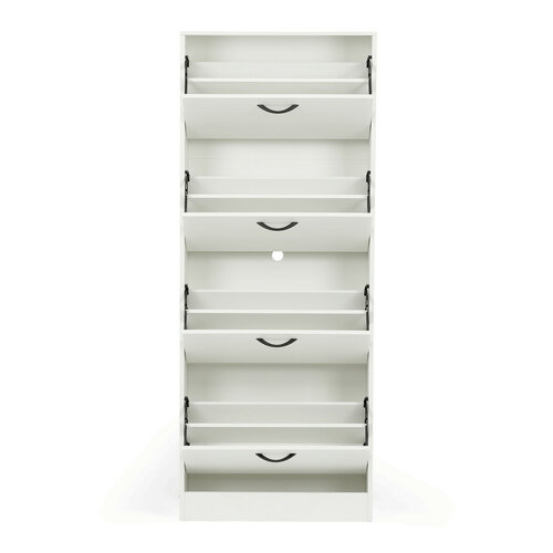 Výklopný botník se 4 přihrádkami COMPACT White, bílá