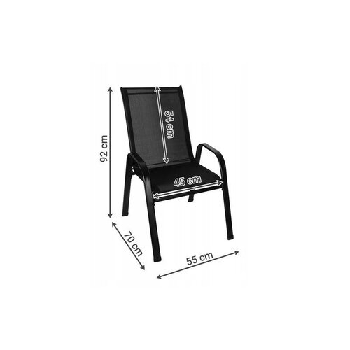 Komplet stolov Stela 55 x 70 x 92 cm, 2 kos, siva