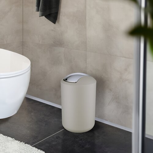 Wenko Odpadkový koš s výkyvným víkem Brasil 6,5 l, taupe