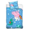 Dziecięca pościel bawełniana do łóżeczka Świnka Peppa Rakieta George, 100 x 135 cm + 40 x 60 cm