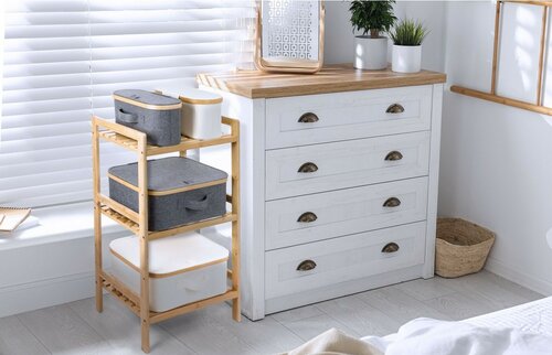 Скринька для зберігання G21 24 x 30 x 15 см,бамбукова з кришкою, бежева