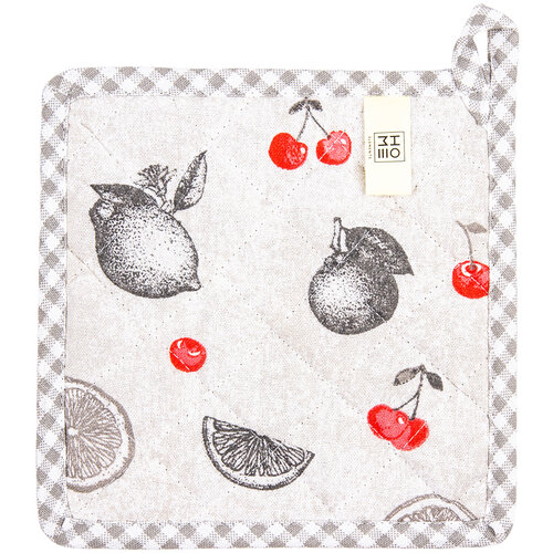Set mănușă și suport bucătărie Fructe, gri, 18 x 32 cm, 20 x 20 cm