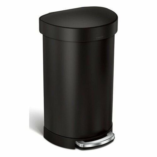 Simplehuman Félkör alakú pedálos szemetesrozsdamentes acél kerettel 45 l, fekete
