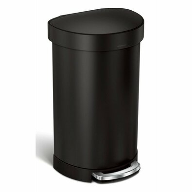 Simplehuman Półokrągły kosz pedałowy z ramą zestali nierdzewnej 45 l, czarny