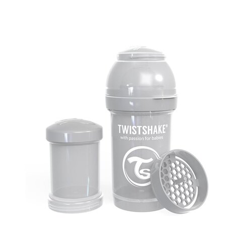 Twistshake Антиколікова дитяча пляшечка 180 мл, сіра