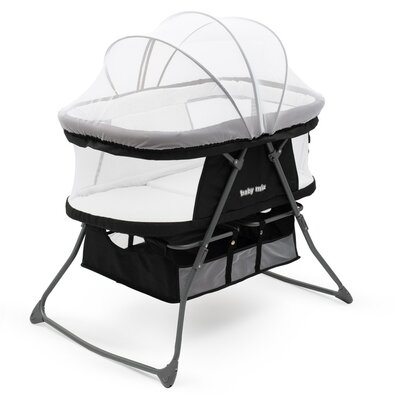 Baby Mix Дитяча складана колиска Dreamy Nest,чорна, 92 × 70 × 76 см