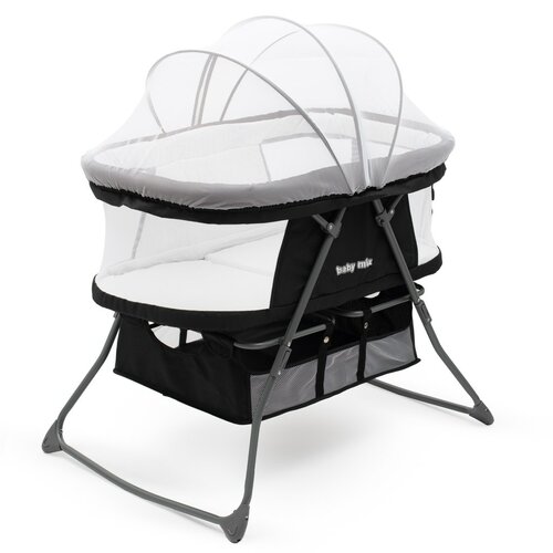 Baby Mix Dětská skládací kolébka Dreamy Nest černá, 92 x 70 x 76 cm
