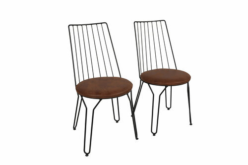 Zestaw krzeseł do jadalni Ada Brown and Black, 2 szt.