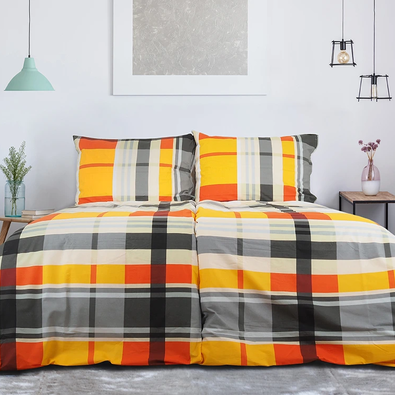 B.E.S. Petrovice Krepp-Bettwäsche Top Class Orange kube, 140 x 200 cm, 70 x 90 cm