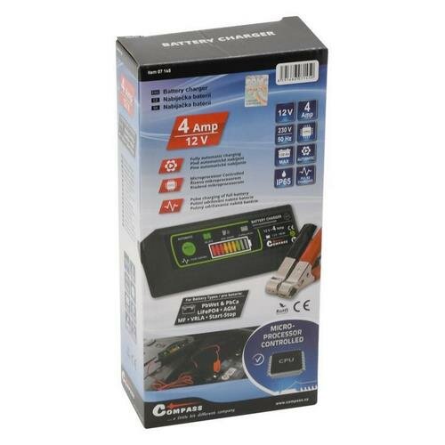 Compass Зарядний пристрій mikroprocesor PB / GEL 4 Amp, 12 V