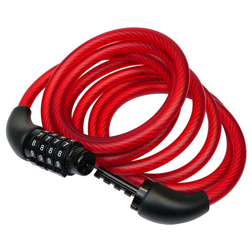Code-Kabelschloss aus Stahl RL.567.8x1800.CRV rot, 180 cm