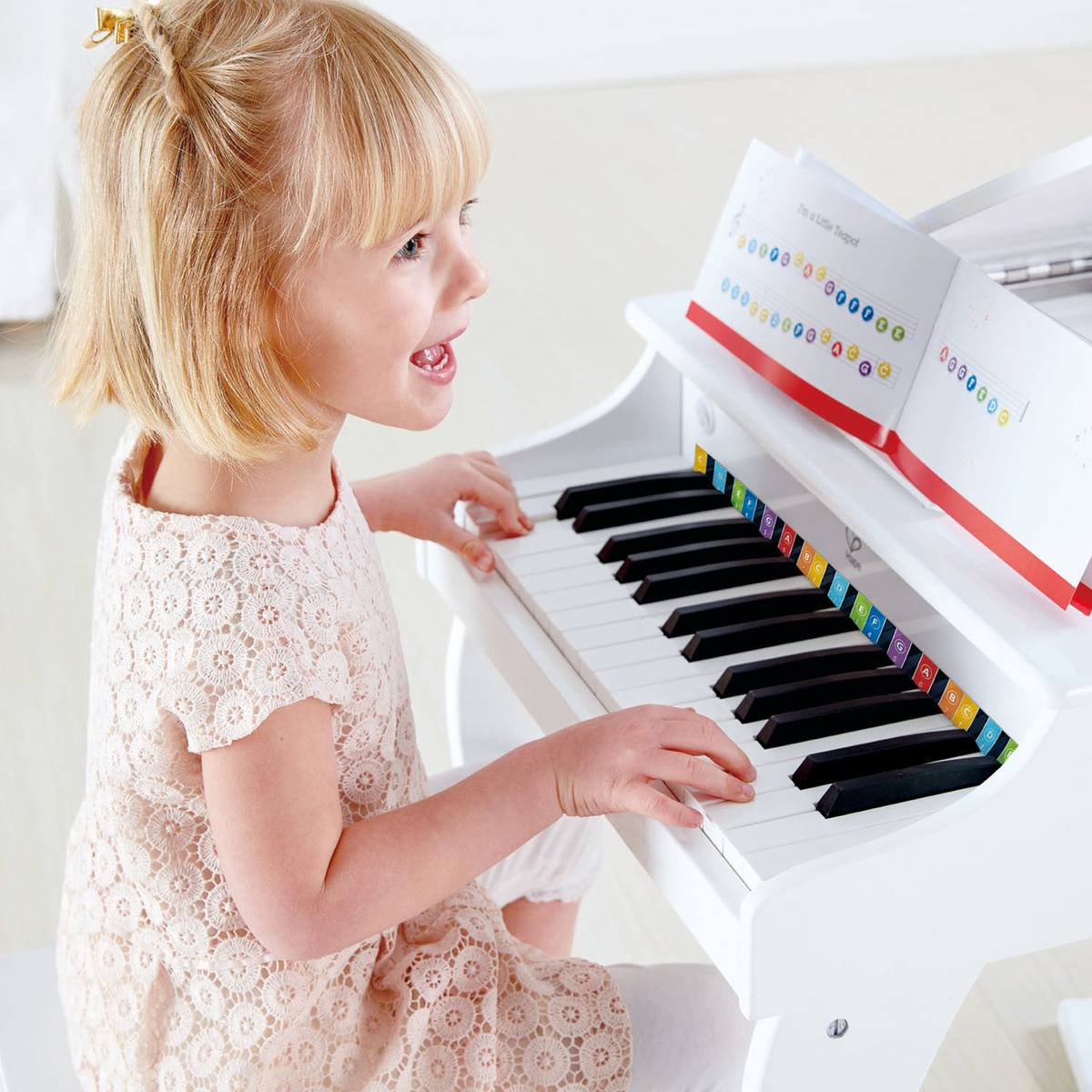 Obrázok Hape Deluxe piano, bílé (6943478019485)