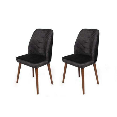 Sada jídelních židlí Dallas Anthracite and Walnut, 2 ks