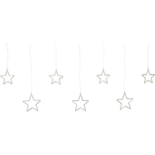 Kurtyna świetlna zewnętrzna Stars, 200 x 60 cm, LED, ciepła biała, timer, 8 funkcji, na baterie