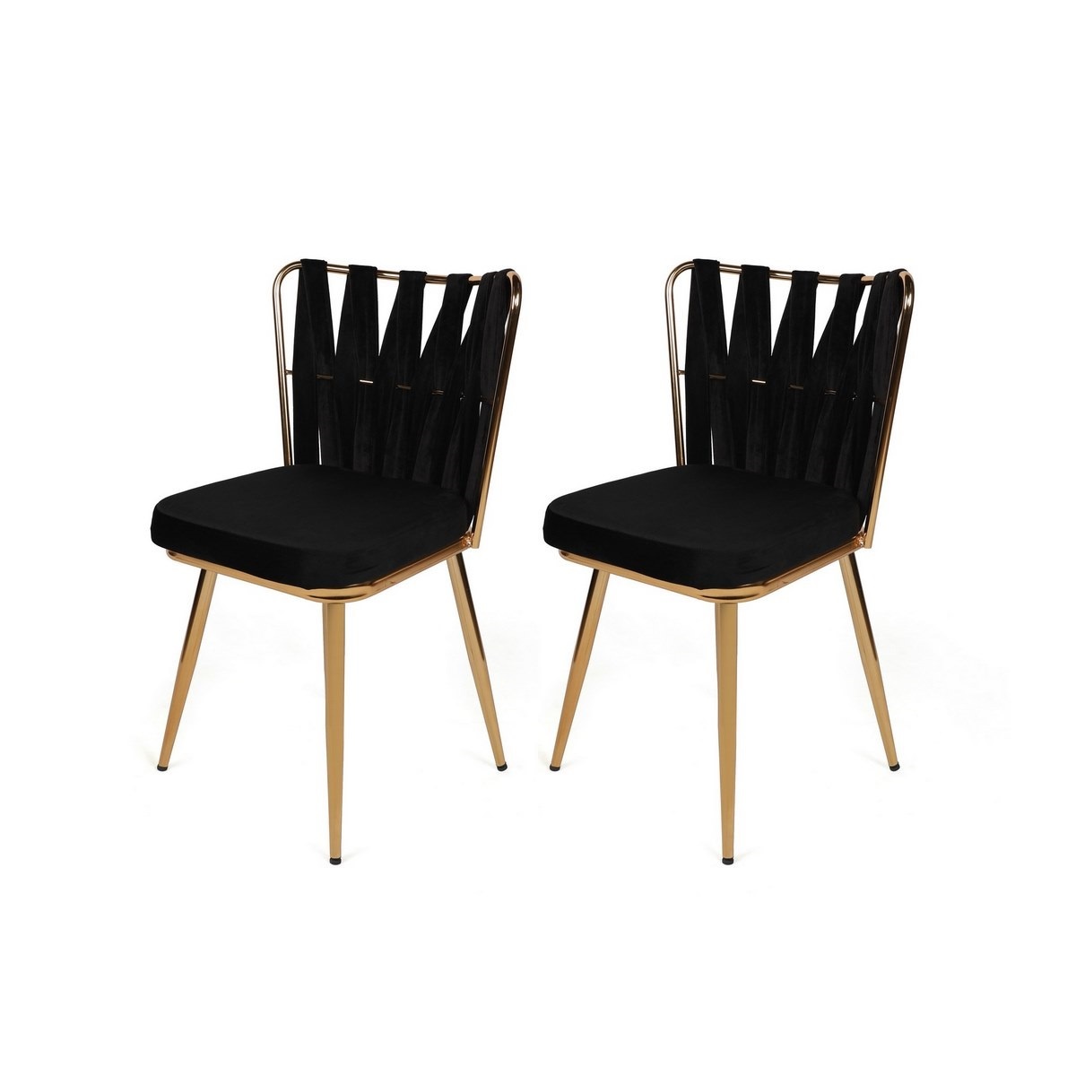 Sada jedálenských stoličiek Kusakli Black andGold, 2 ks