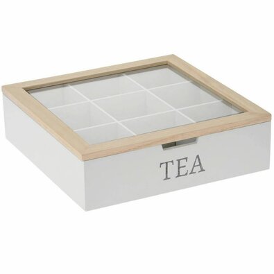 EH Box für Teebeutel 24 x 24 x 7 cm, Weißweiß  ,