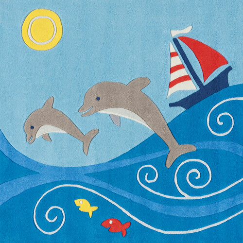 Arte Espina dywan dziecięcy 3097/52 Delfiny SpiritSpirit - Glowy, 130 x 130 cm