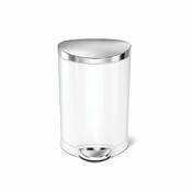 Simplehuman pedálos félköríves kosár 6 l, fehér