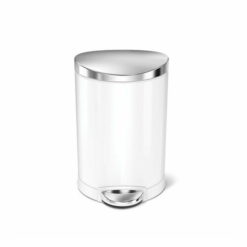 Simplehuman Педальний напівкруглий кошик 6 л, білий