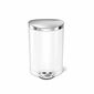 Simplehuman Педальний напівкруглий кошик 6 л, білий