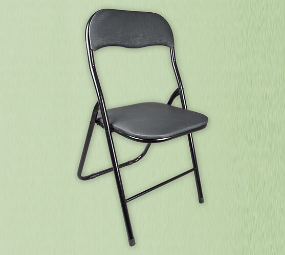 Kovová skladacia stolička, čierna