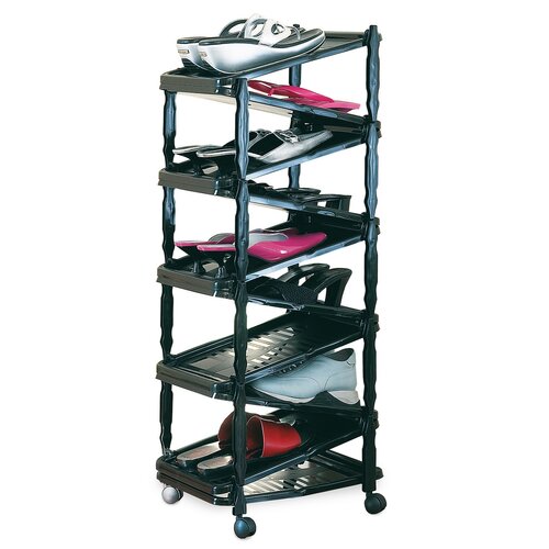 Stojan za čevlje Zip 10 črn, 36 x 30 x 94 cm