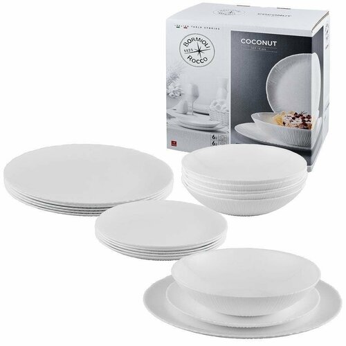Bormioli Rocco 18-delni jedilni set Kokos