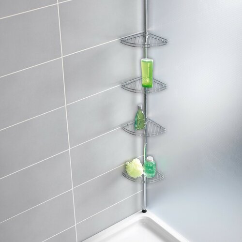 Wenko Teleskopická rohová polica do sprchy Prea 65–275 cm, nehrdz.oceľ