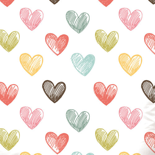 BedTex Bavlněné povlečení Color Hearts, 140 x 200 cm, 70 x 90 cm