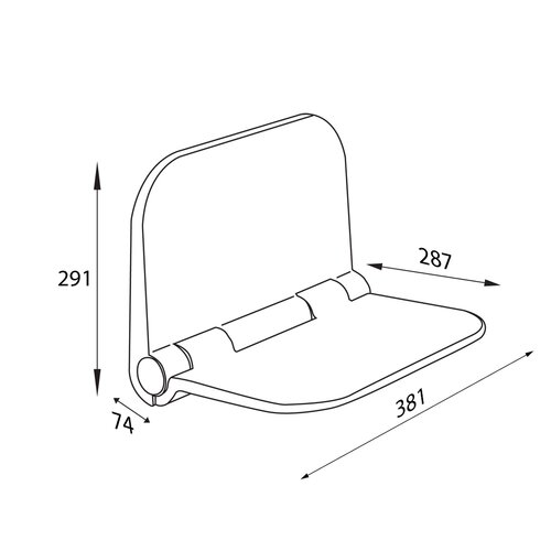 AQUALINE DI82 Dino складне сидіння для душу 37,5 x 29,5 см, біле
