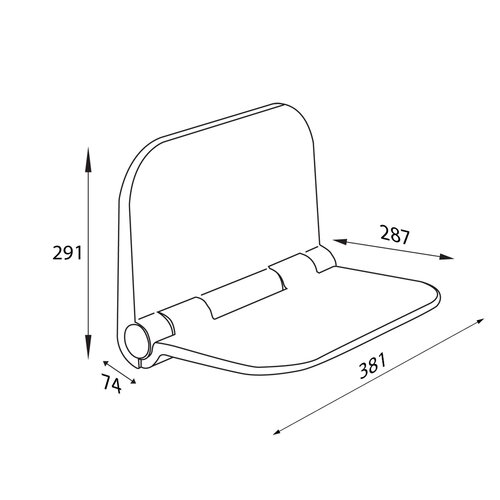 AQUALINE DI82 Dino zložljiv sedež za tuš kabino37,5 x 29,5 cm, bela