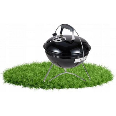 Aldotrade Záhradný gril na drevené uhlie na nôžkach a s poklopom, 37 x 28/44 cm