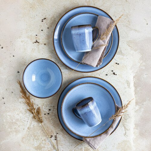 Mäser Frühstücksgeschirrset 12-teilig SMOKY'S – blau