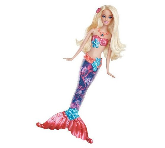 Barbie Svítící mořská panna Mattel, červená, červená