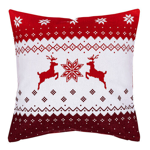 Świąteczna poszewka na poduszkę Renifer czerwony, 40 x 40 cm