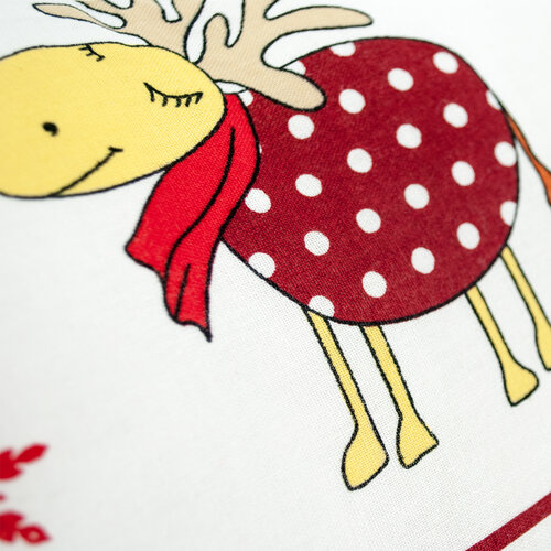 4home Weihnachtlicher Kissenbezug Rentier, 2x 40 x 40 cm