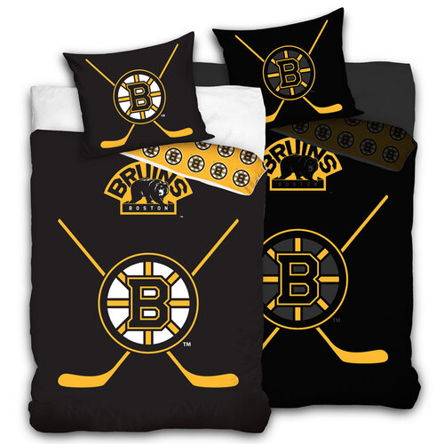 Bavlnené svietiace obliečky NHL Boston Bruins, 140 x 200 cm, 70 x 90 cm