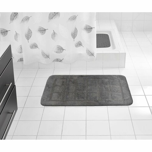 RIDDER 1712300 Delhi Badematte mit Anti-Rutsch 50 x 80 cm, dunkelgrau