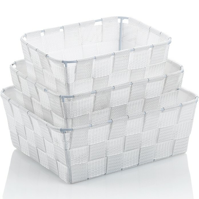 Kela 3-częściowy zestaw koszy do przechowywania Alvaro, biały