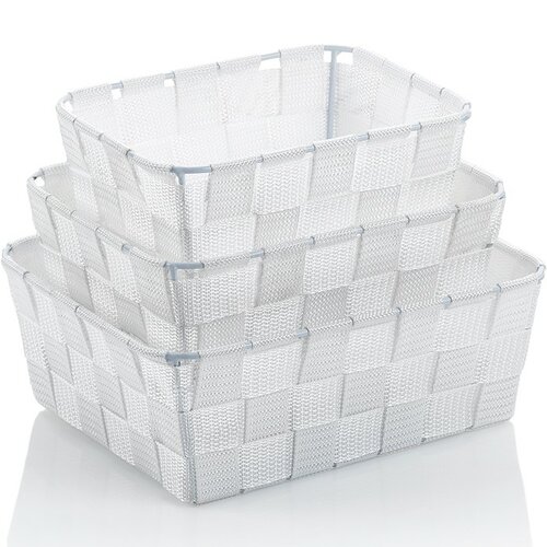 Kela Набір кошиків для зберігання з 3 предметів Alvaro, білий