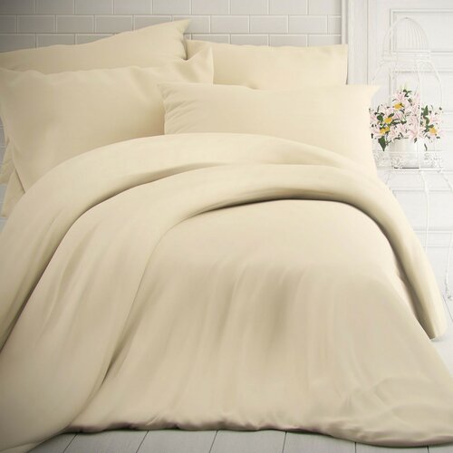 Kvalitex Бавовняна постільна білизна вершковий , 140 х 200 см, 70 х 90 см