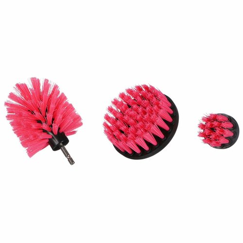 Sixtol Sada kartáčů na vrtačku pro čištění autaCAR DETAILING DRILL BRUSH PINK 3, 3 ks