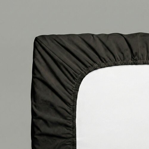 Cearșaf de pat Kvalitex Luxury collection, satin negru, 220 x 200 cm + 15 cm