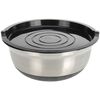 Doză din inox cu capac din plastic, 21,5 cm